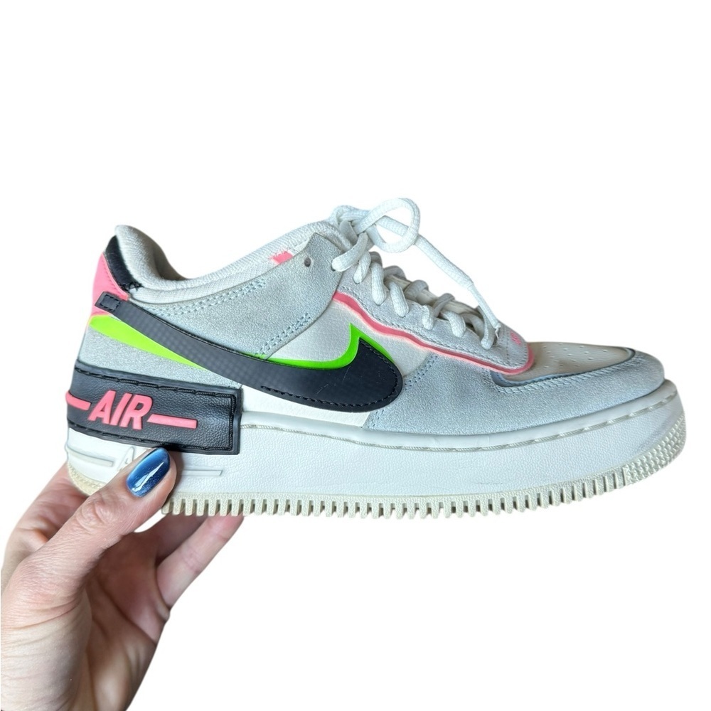 Nike Air Force 1 Shadow Sneakers Women’s 7.5 Neon Pink Green Streetwear